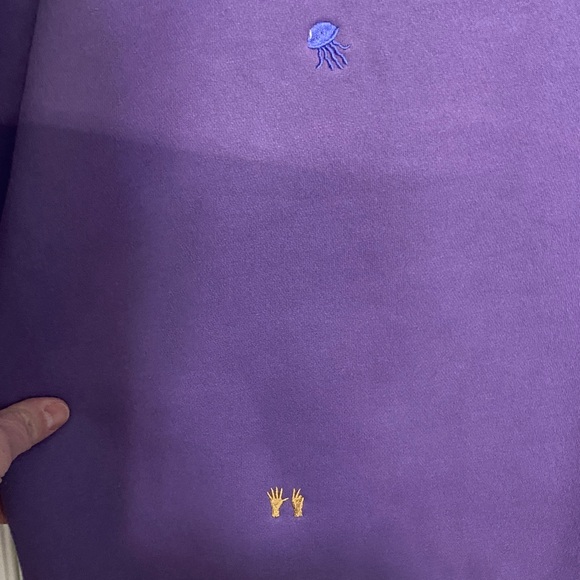 Purple Heavy Weight Crewneck Sweatshirt with Friends Charms Embroidered 2XL - Picture 16 of 16